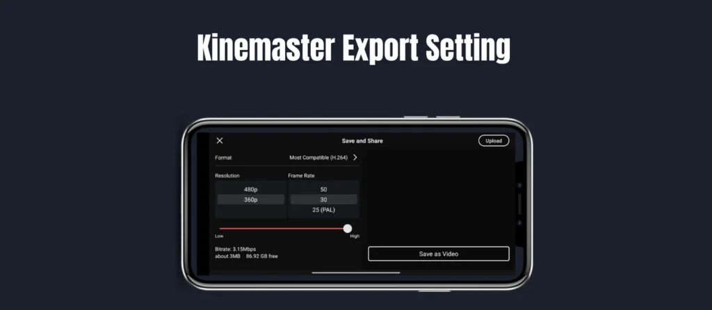 Kinemaster Tutorials export setting image