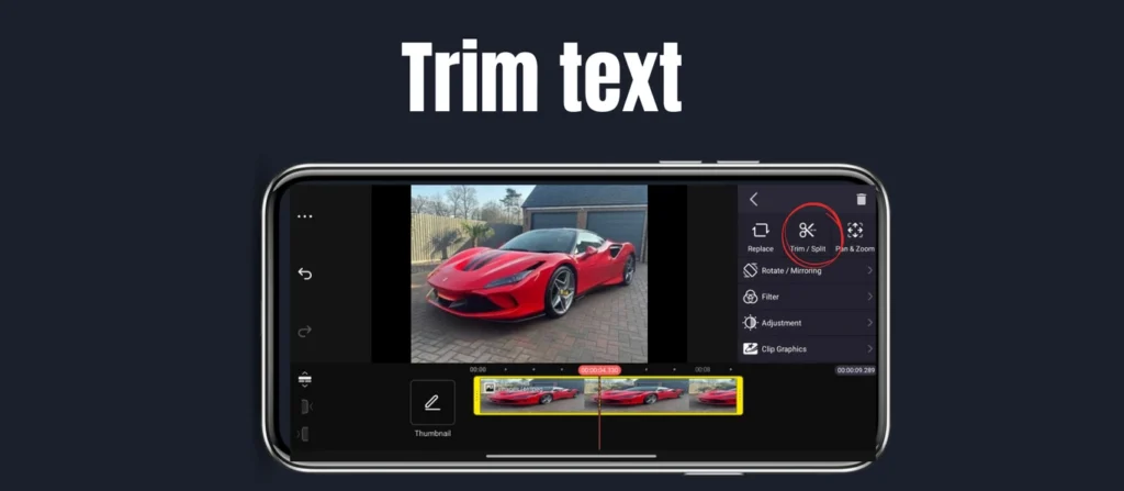 Kinemaster Tutorials Trim text image